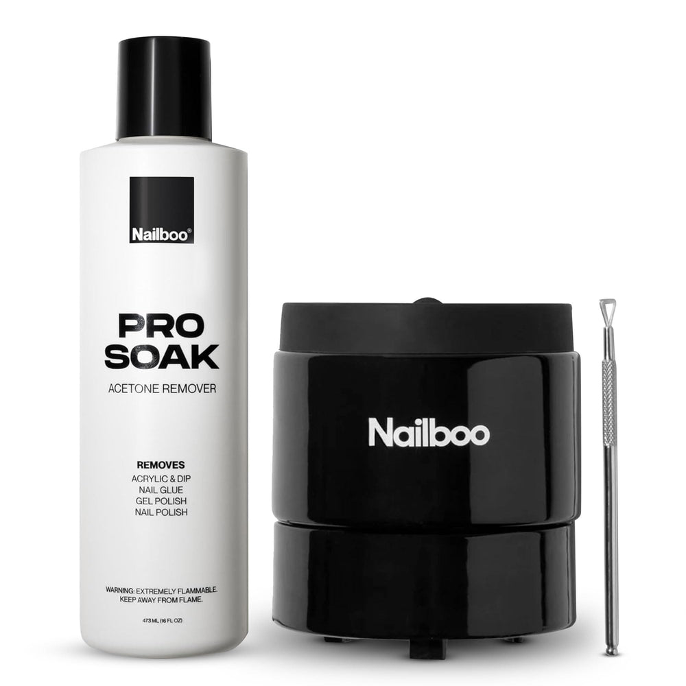 Nailboo acetone remover bowl front view for a clean home salon setup.