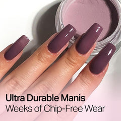 Nailboo Cloudberry dip process close-up for easy at-home application