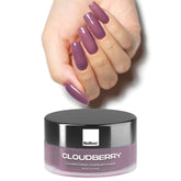 Nailboo Cloudberry dusty purple dip powder bottle close-up for rich color