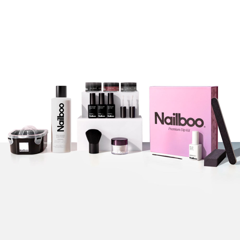 Nailboo Dark Dreams dip powder swatch shows rich color and long wear