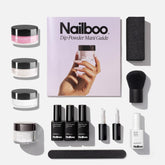 Nailboo dip powder kit with three powders for at-home manicures.