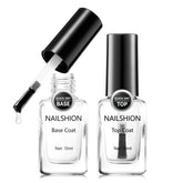 Nailshion Base Coat bottle clear protects nails and prevents staining.