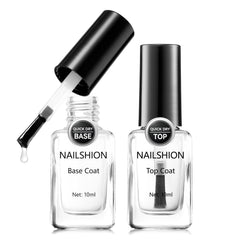 Nailshion Base Coat bottle clear protects nails and prevents staining.