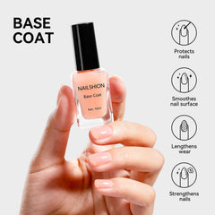 Nailshion Clear Top Coat Gloss enhances shine and color protection.