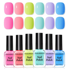 Nailshion Regular Nail Polish Set with six rainbow colors for versatile at-home manicures.