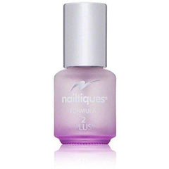 Nailtiques Nail Protein Formula 2 Plus brush application showing quick-dry finish.