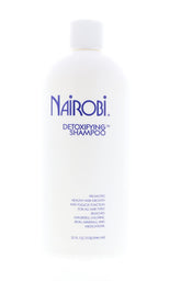 Nairobi Detoxifying Shampoo bottle front shows a 32 oz size for long-lasting cleansing.