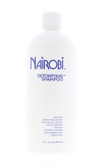 Nairobi Detoxifying Shampoo bottle front shows a 32 oz size for long-lasting cleansing.