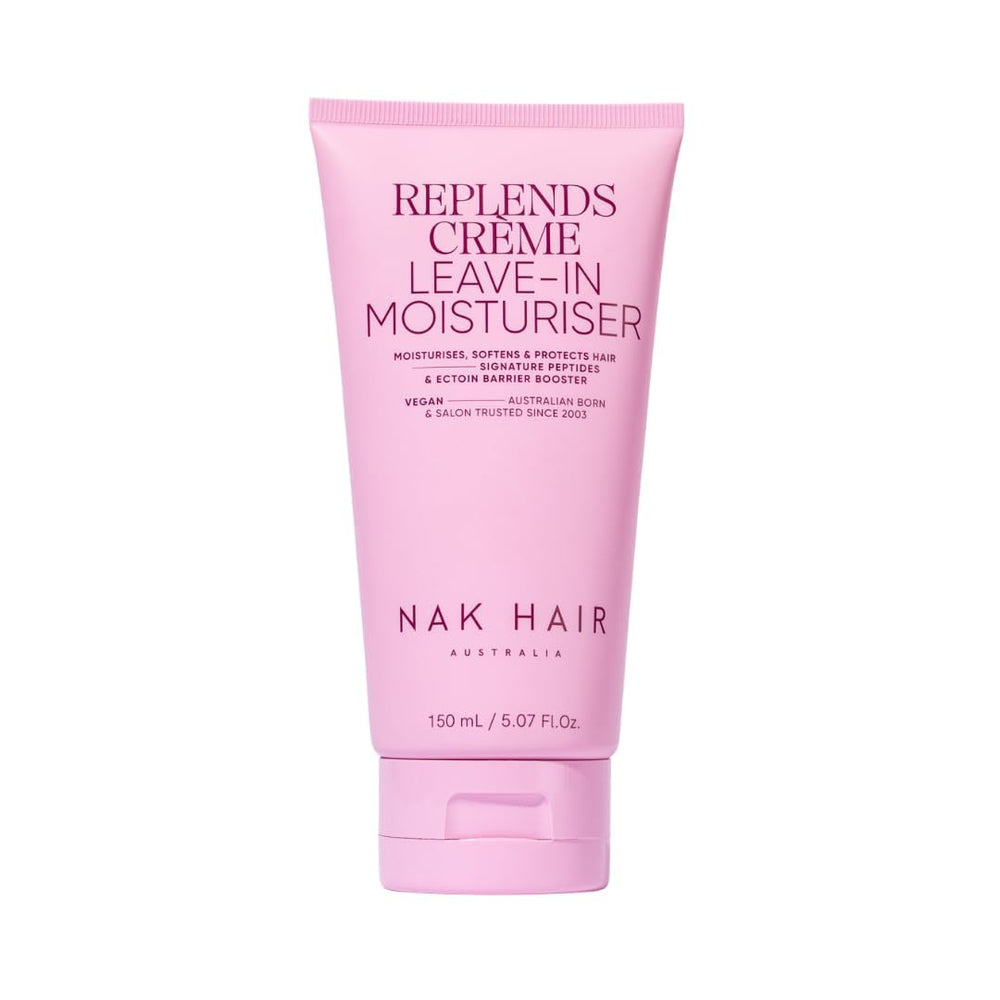 NAK Hair Australia Signature Replends Creme bottle close-up showing hydration boost