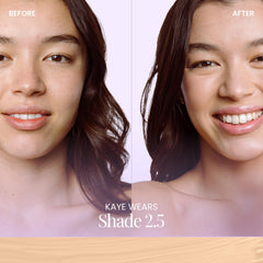 Naked Sundays BeautyScreen SPF 50 tint swatch on arm demonstrates buildable coverage.