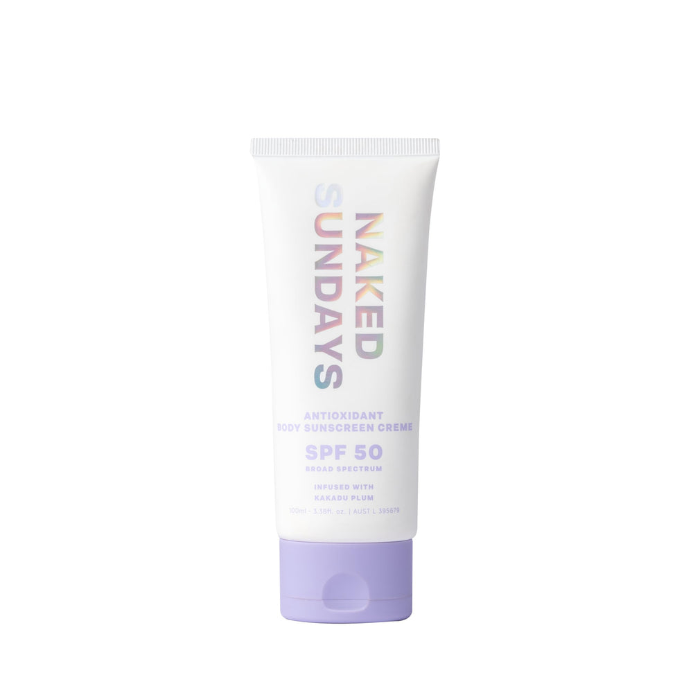 Naked Sundays SPF 50 bottle front view for easy outdoor protection