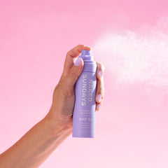 Naked Sundays transparent no white cast mist delivers a luminous finish.