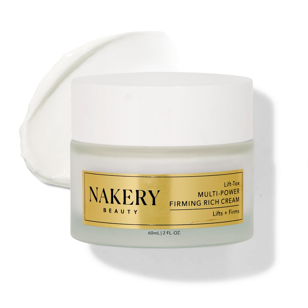 Nakery Lift-Tox cream bottle close-up for firmer, younger-looking skin.