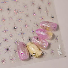 Namrec white glitter star stickers for festive nails