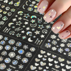 Namrec Aurora heart snowflake patterns for seasonal nail looks.