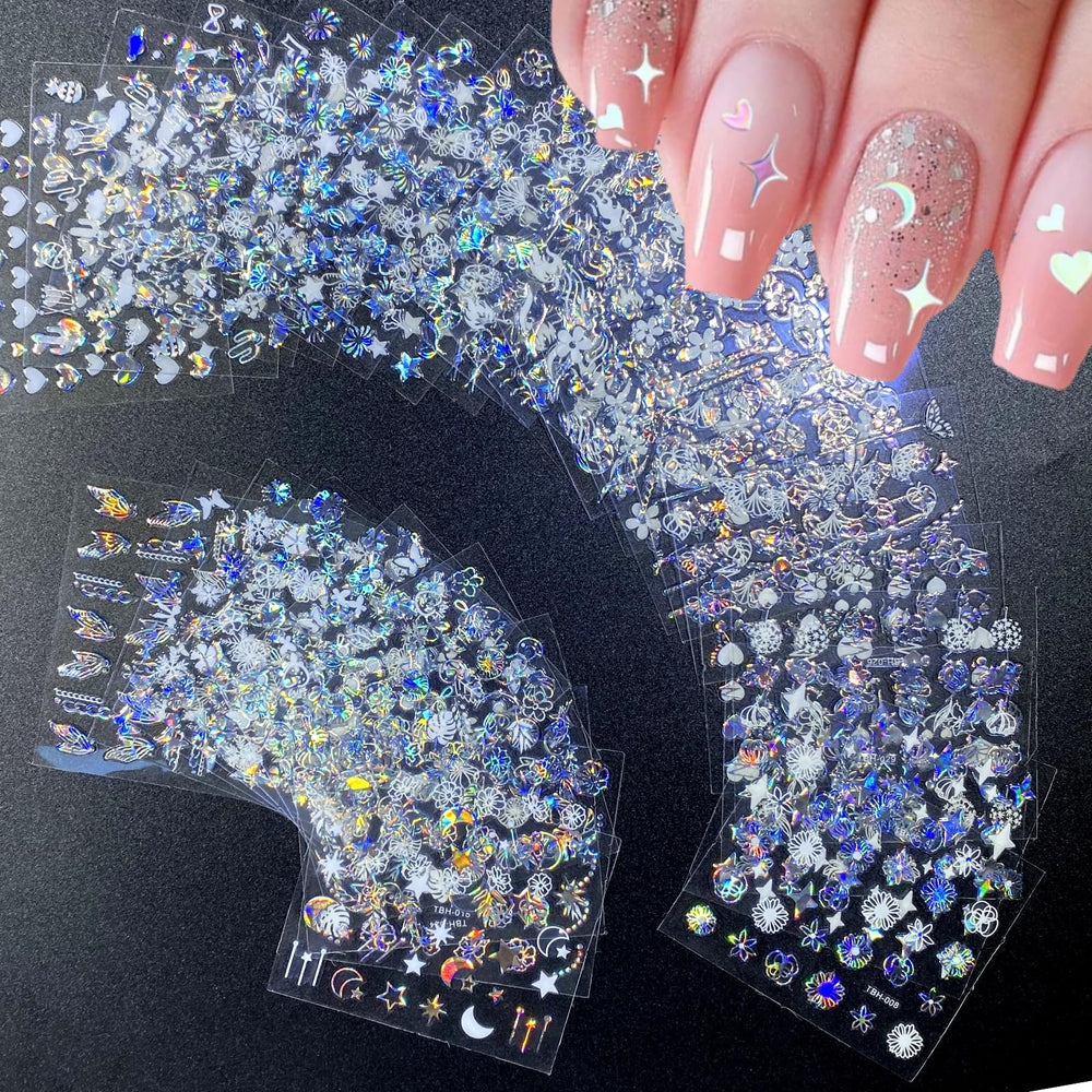 Namrec Aurora stars and moon design nail stickers for chic DIY nails.