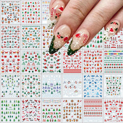 Namrec Christmas nail stickers Santa Claus 3D for festive manicures.