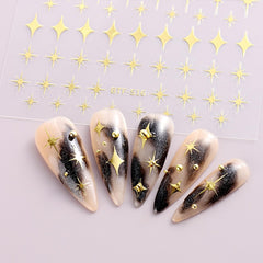 Namrec self-adhesive nail stickers being easily applied.