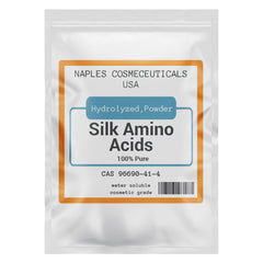 Naples Cosmeceuticals hydrolyzed silk amino acid powder bottle pour for moisture retention