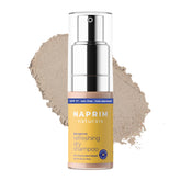Naprim Naturals Nourishing Dry Shampoo Brunettes bottle with pump for precise application and fresh hair.