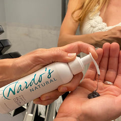 Foamy cleanser on hand from Nardo's Natural demonstrating gentle cleansing