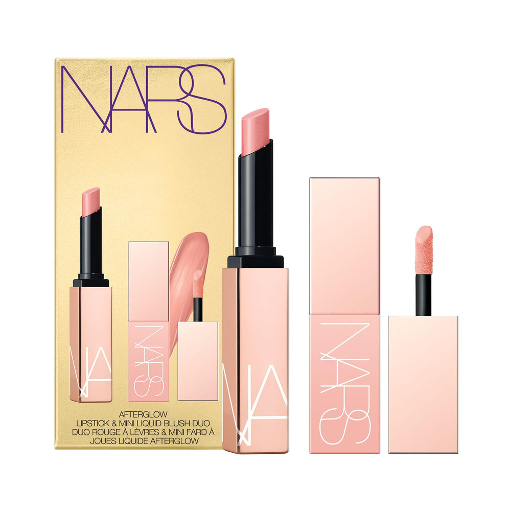 NARS Afterglow Sensual Shine Lipstick in Orgasm adds hydrating radiance for a high-gloss lip.