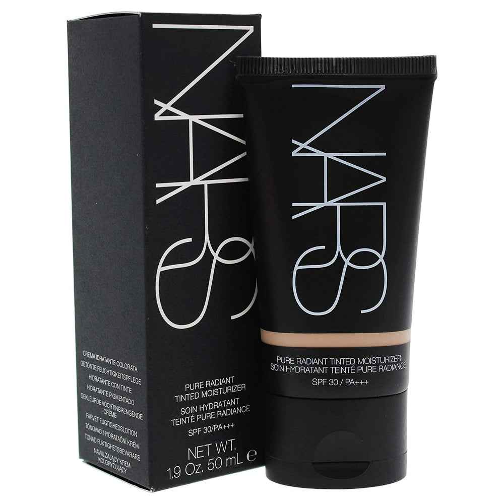NARS Pure Radiant Tinted Moisturizer bottle for daily hydration with SPF 30.