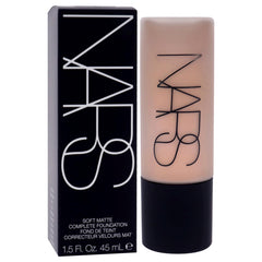 NARS Soft Matte Complete Foundation M2.5 Sahel swatch reveals shade match and finish.