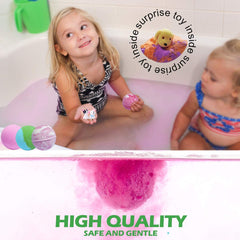 NASKY fruity scents fizzing bath bombs fill the tub with playful fragrance.