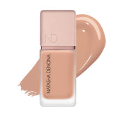 Natasha Denona HY-GLAM Foundation bottle close-up showing radiant finish and long wear