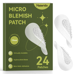 Naterido Microdart patch pack on skin for targeted blemish care
