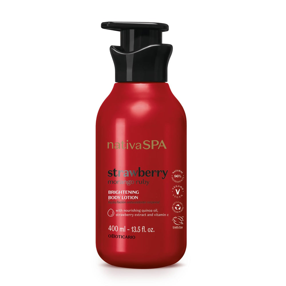 NATIVA SPA Ruby Strawberry antioxidant bottle ready for daily nourishment.