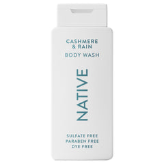 Native Body Wash Cashmere & Rain bottle with refreshing cleanse.