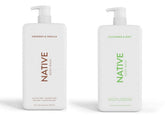 Native Body Wash coconut-vanilla pump bottle with tropical scent and rich lather.