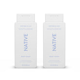 Native Body Wash bottle with Cotton & Lily scent for soft, hydrated skin.