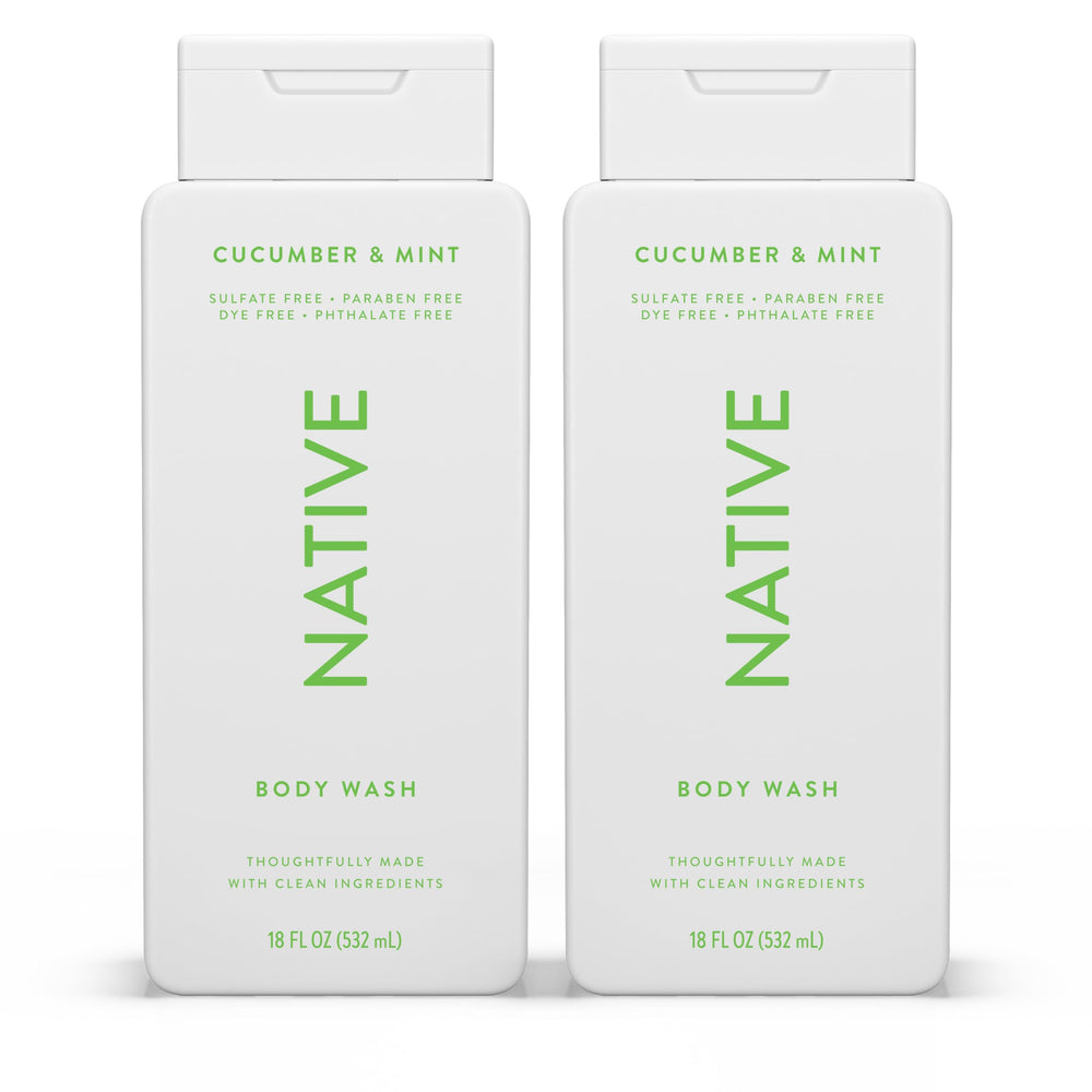 Native Body Wash cucumber mint bottle ready for a refreshing daily cleanse.