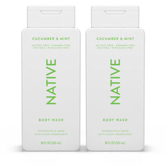 Native Body Wash cucumber mint bottle ready for a refreshing daily cleanse.