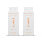 Native Body Wash Sweet Peach bottle delivering a refreshing, hydrating cleanse.