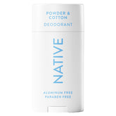 Native Deodorant Powder-Cotton bottle with jasmine-amber scent and long-lasting freshness