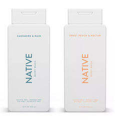 Native Gel Douche Duo Peche Nectar et Cachemire Pluie, mousse riche et hydratation douce