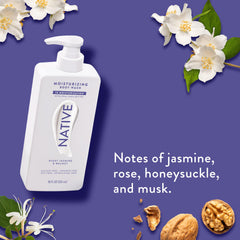 Native Moisturizing Body Wash lather forming rich foam for soft skin feel.