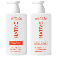 Native shampoo bottle pour — gentle daily cleanse for all hair types.