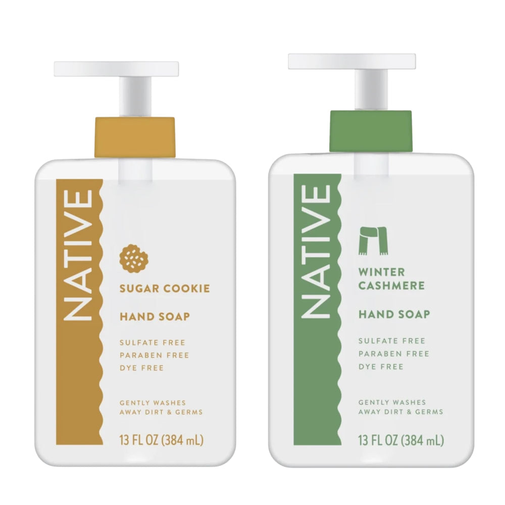 Native Sugar Cookie bottle pump with festive fragrance for daily hand washing