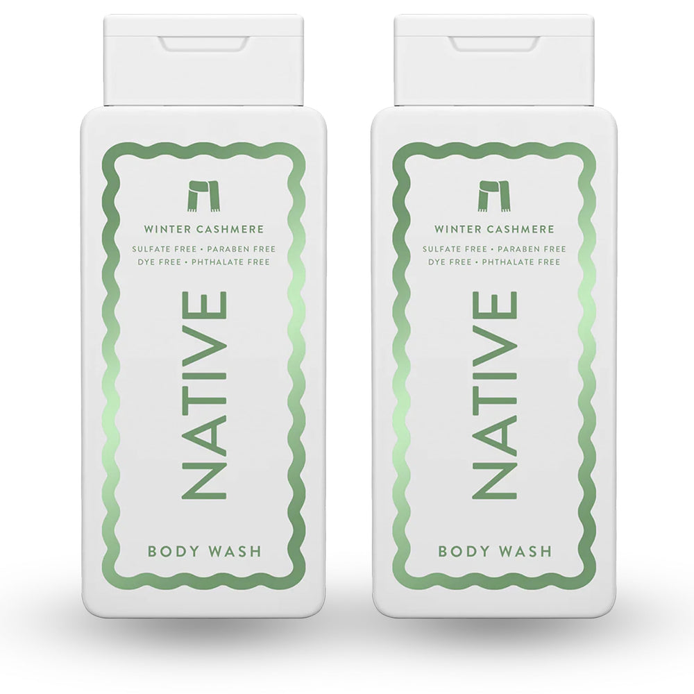 Native Winter Cashmere bottle displays a sulfate-free formula for moisturized skin.
