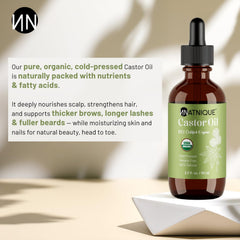 Natnique Castor Oil applicator kit ready for lash and brow use.