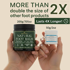 Natriglo tea tree oil bottle highlighting odor control and cooling feel.
