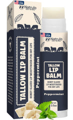 Natrulo beef tallow lip balm jar for deep hydration and velvety lips.