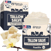 Natrulo Beef Tallow Salve jar close-up showing creamy texture for dry skin