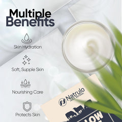 Natrulo Beef Tallow Salve texture swatch reveals smooth application and natural shine