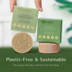 NATÚ BOTANICALS travel-ready conditioner bar shown for on-the-go care.